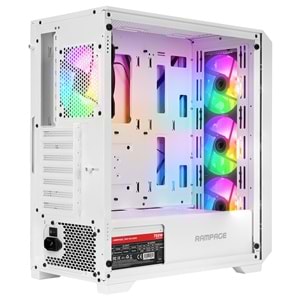 Rampage SPEAR 750W 80+ BRONZE Beyaz 4*RGB Auto Fan ATX Mid-T Gaming Oyuncu Kasası