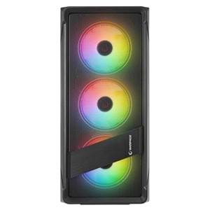 Rampage BLADE Mesh Temperli Camlı Siyah 4*12cm Sabit RGB Fan ATX Mid-T Gaming Oyuncu Kasası