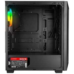 Rampage SAILOR Temperli Camlı Siyah 4*12cm Rainbow Fanlı ATX Mid-T Gaming Oyuncu Kasası
