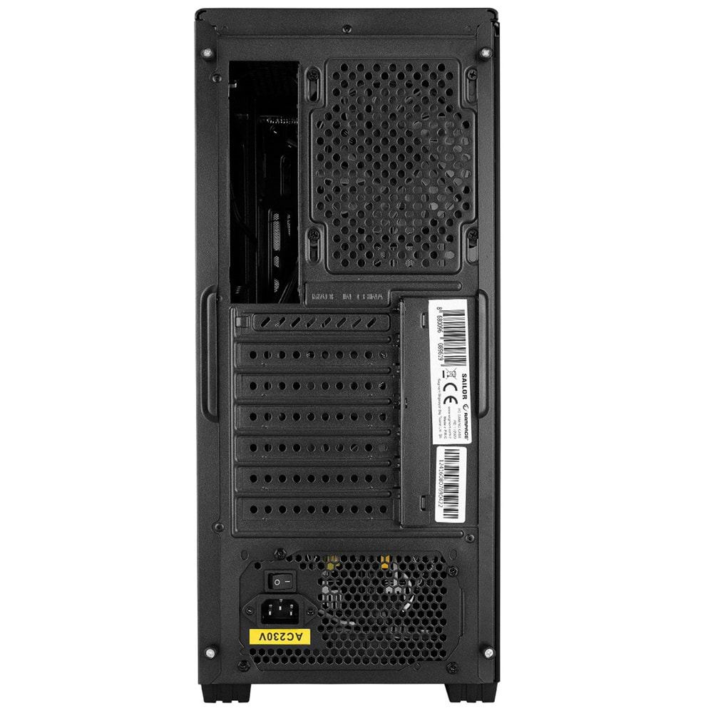 Rampage SAILOR Temperli Camlı Siyah 4*12cm Rainbow Fanlı ATX Mid-T Gaming Oyuncu Kasası