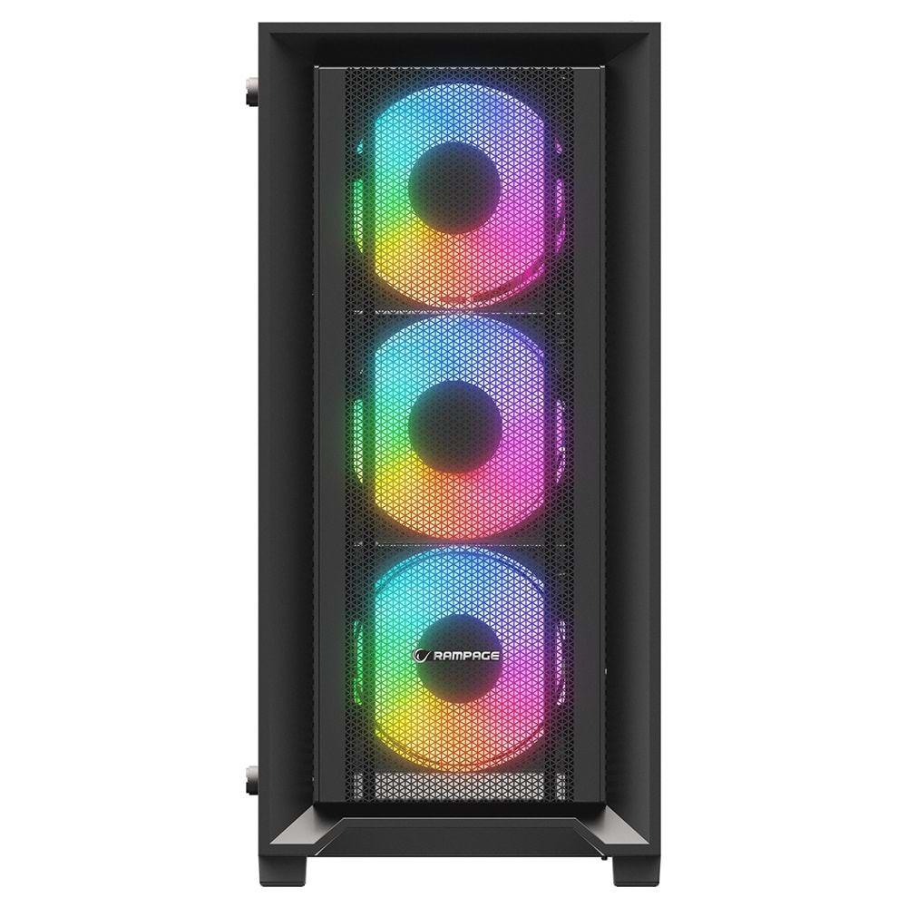 Rampage VOYAGER 750W 80+ BRONZE Siyah 4*RGB Auto Fan ATX Mid-T Gaming Oyuncu Kasası