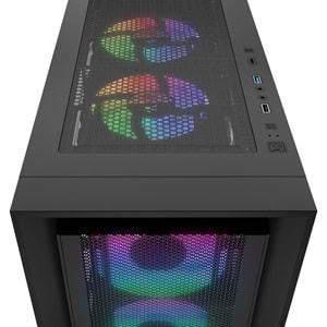 Rampage VOYAGER 750W 80+ BRONZE Siyah 4*RGB Auto Fan ATX Mid-T Gaming Oyuncu Kasası