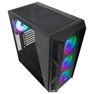 Rampage HUMBLE Mesh 650W 80 Plus Bronze Siyah Temperli Camlı 4x12cm RGB Fan ATX Mid-T Gaming Oyuncu Kasası
