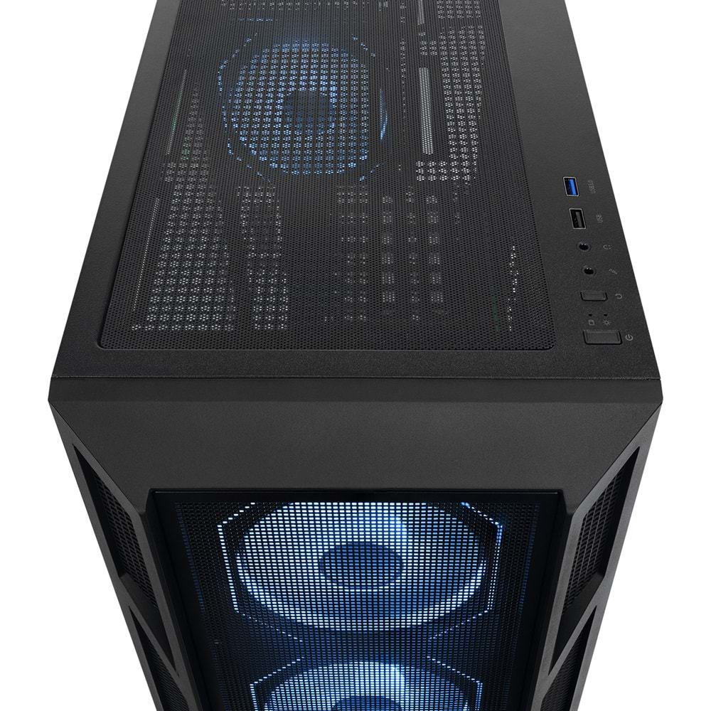 Rampage HUMBLE Mesh 650W 80 Plus Bronze Siyah Temperli Camlı 4x12cm RGB Fan ATX Mid-T Gaming Oyuncu Kasası