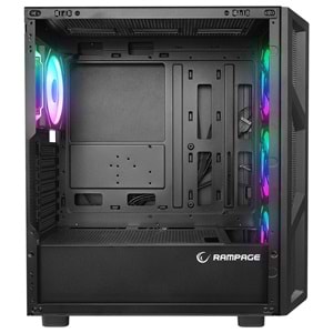 Rampage HUMBLE Mesh 650W 80 Plus Bronze Siyah Temperli Camlı 4x12cm RGB Fan ATX Mid-T Gaming Oyuncu Kasası