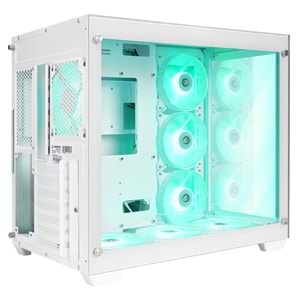 Rampage ICEBLADE Temperli Camlı Beyaz 7*12cm ARGB Transparan ATX Mid-T Gaming Oyuncu Kasası