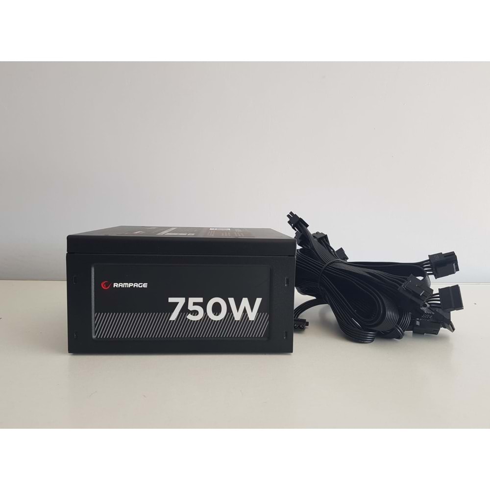 Rampage RMP750-80PB 750W v1 14cm Fan Siyah 80 Plus ( 80+ ) Bronze Sertifikalı Power Supply