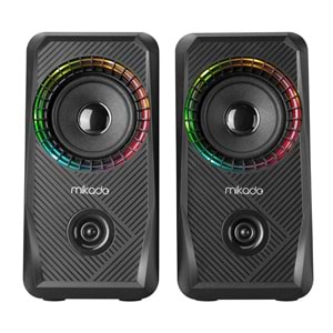 Mikado MD- S26 JOY 2.0 Multimedia 3W*2 Siyah USB RGB Işıklı Gaming Speaker Hoparlör