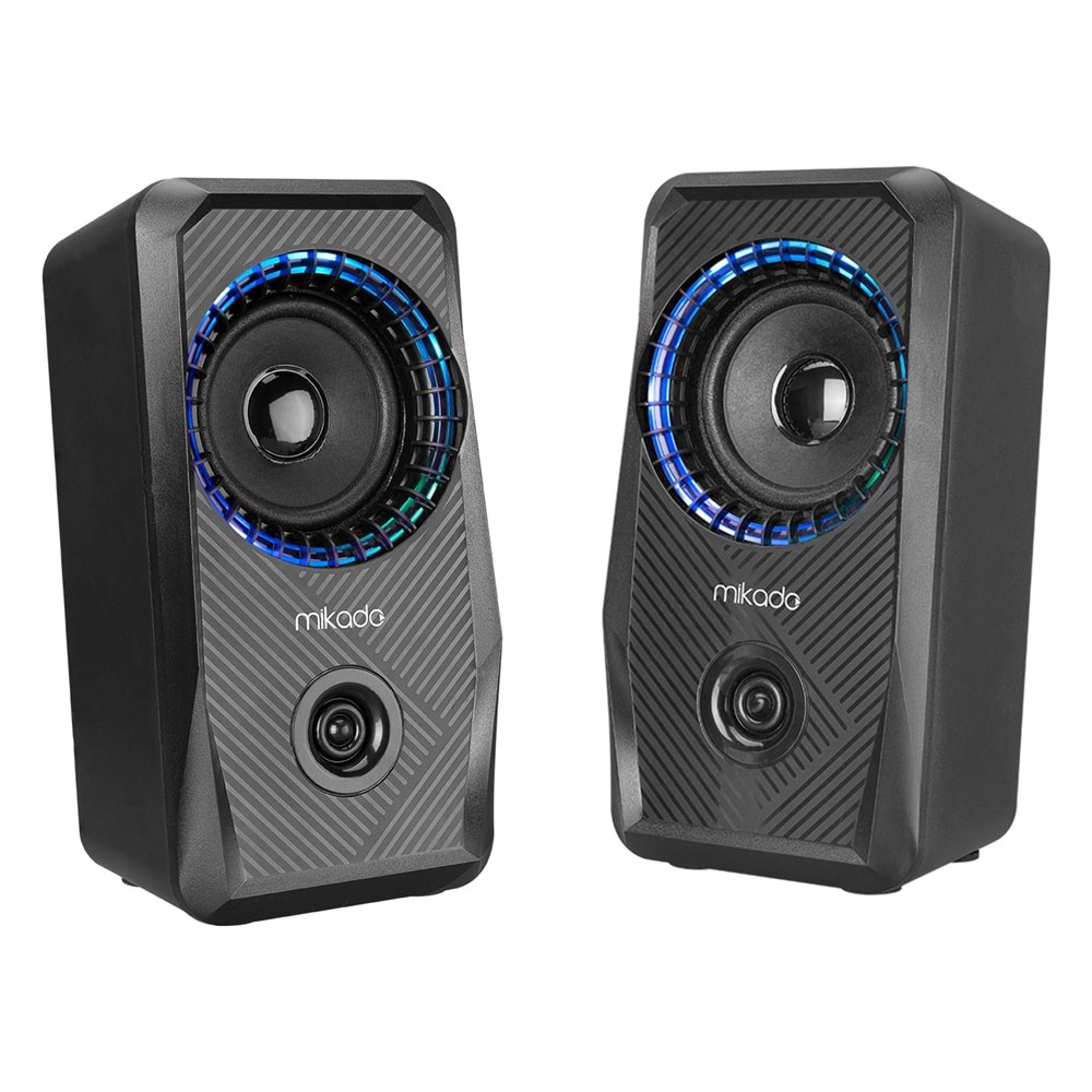 Mikado MD- S26 JOY 2.0 Multimedia 3W*2 Siyah USB RGB Işıklı Gaming Speaker Hoparlör