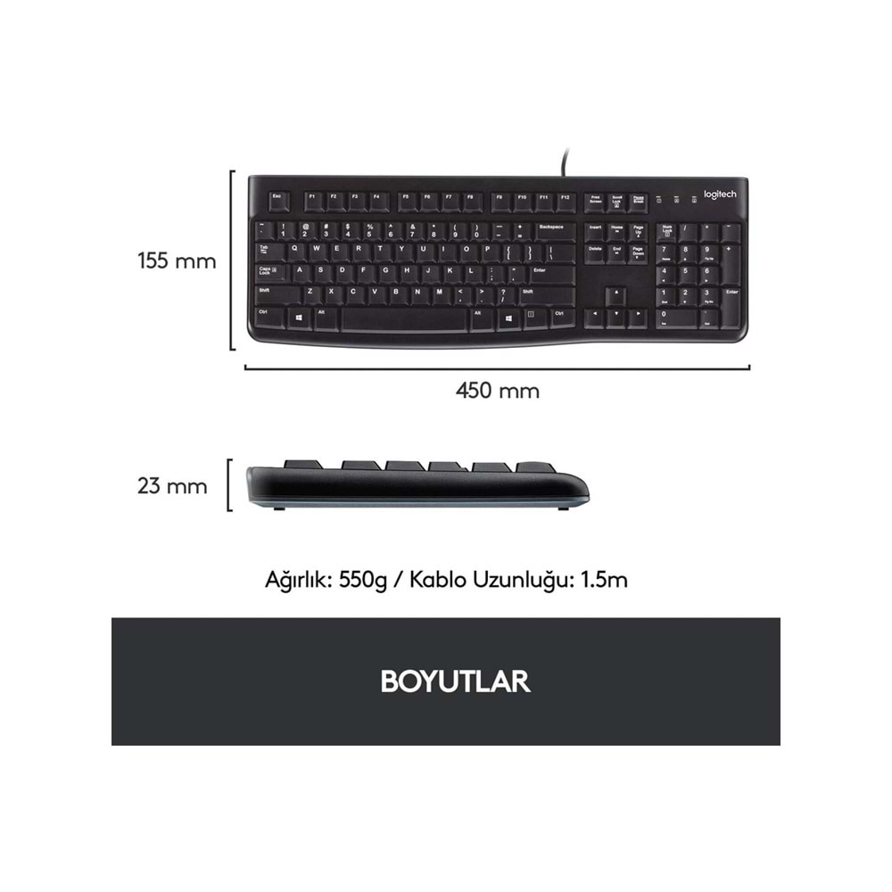 Logitech K120 Kablolu Q Klavye