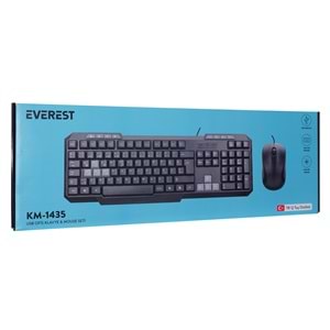 Everest KM-1435 Siyah Usb Q Multimedia Klavye + Mouse Set