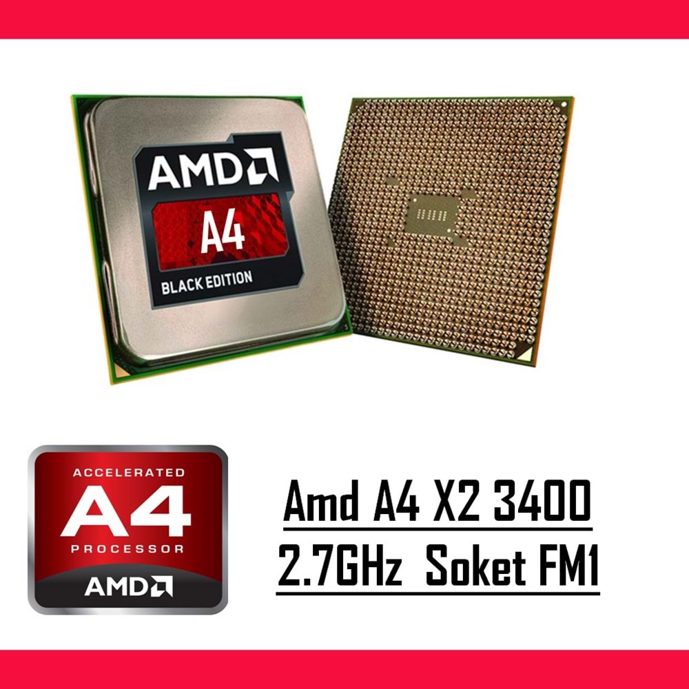 AMD A4 X2 3400 2.70 Ghz FM1 Tray Masaüstü Bilgisayar İşlemci