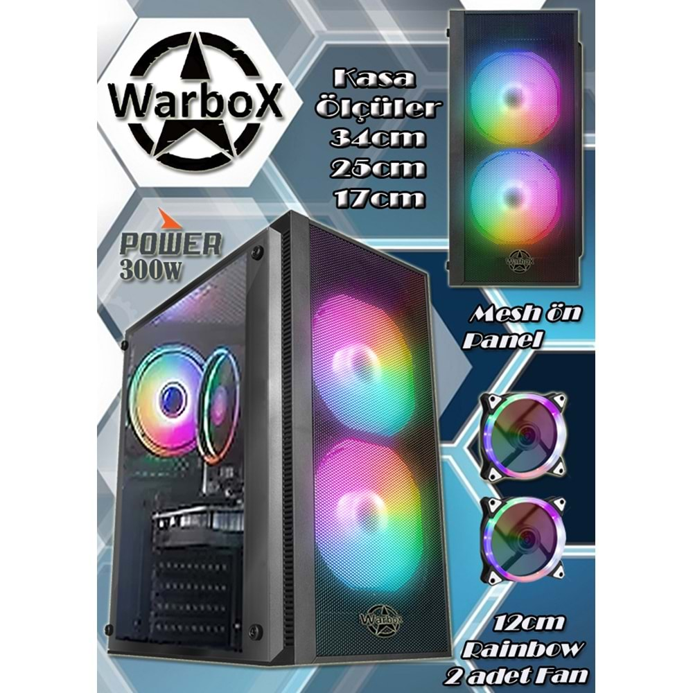 Warbox Woop i7 2600 8gb Ram 256gb Ssd+250gb Hdd R7 240-4gb E.Kartı 19.5 FHD Monitör